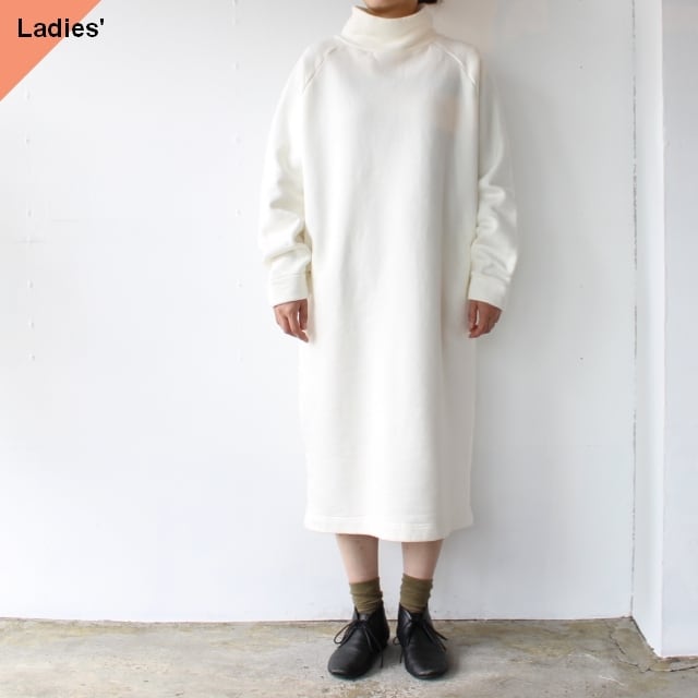 siora 裏起毛モックネックスウェットワンピース (Off white)