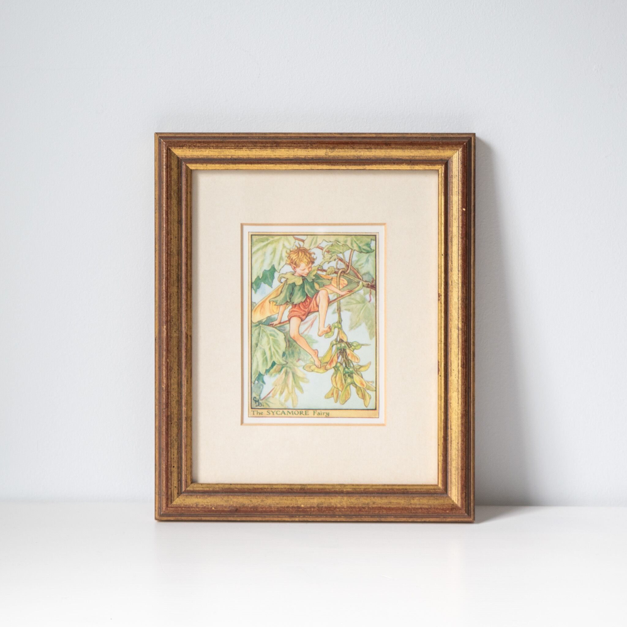 緑の妖精の絵画〈vintage,ヴィンテージ,antique,アンティーク〉 | Gold
