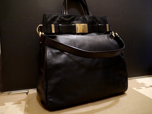 レア★GIVENCHY ジバンシィ ハンドショルダー2way レザー バッグ黒★