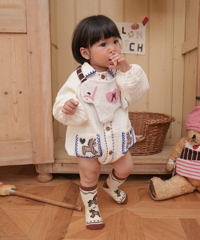 韓国子供服 / 26winter / MelonSwitch / ビンテージシャツヨルロンパース / キッズ / 冬服 *S~L*
