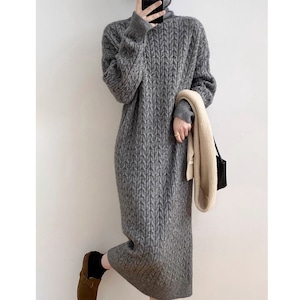 Turtleneck Knit One Piece KRE1926