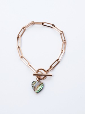 アバロンシェル+ステンレスチェーンブレスレット