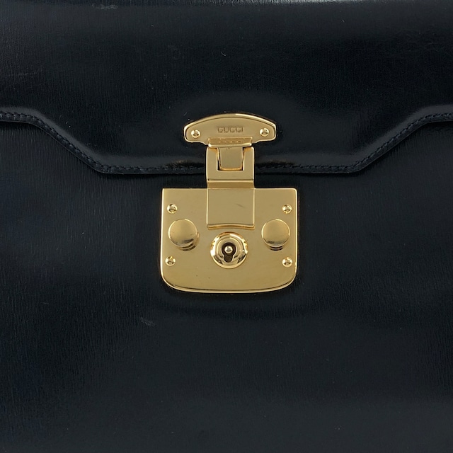 GUCCI グッチ ハンドバッグ ネイビー レディロック レザー 000・2110・0211 2WAY vintage ヴィンテージ オールド 5yyupi