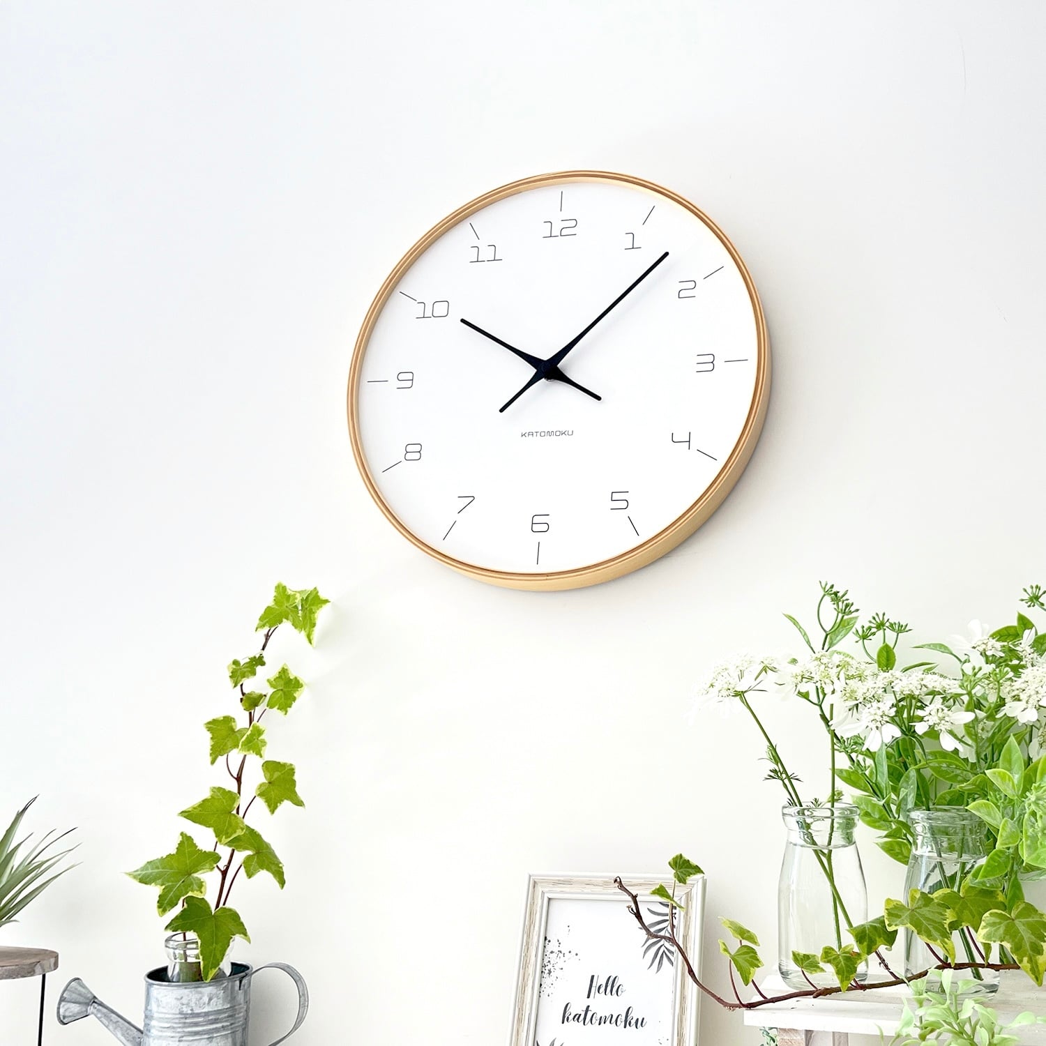 katomoku 加藤木工 壁掛け電波時計 ウォルナット KATOMOKU plywood clock 7 ナチュラル km-71NA 掛け時計 | 加藤木工