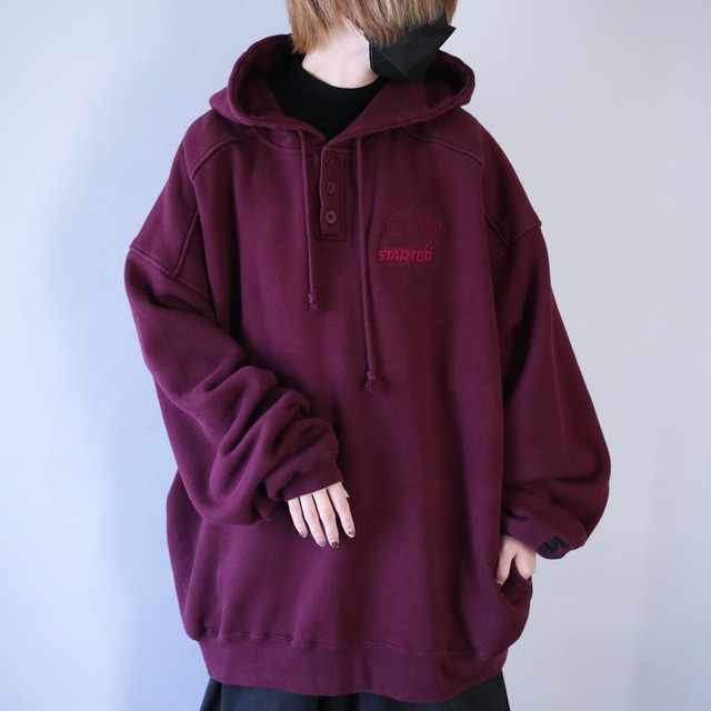 "STARTER " XXL over silhouette good coloring henry neck sweat parka