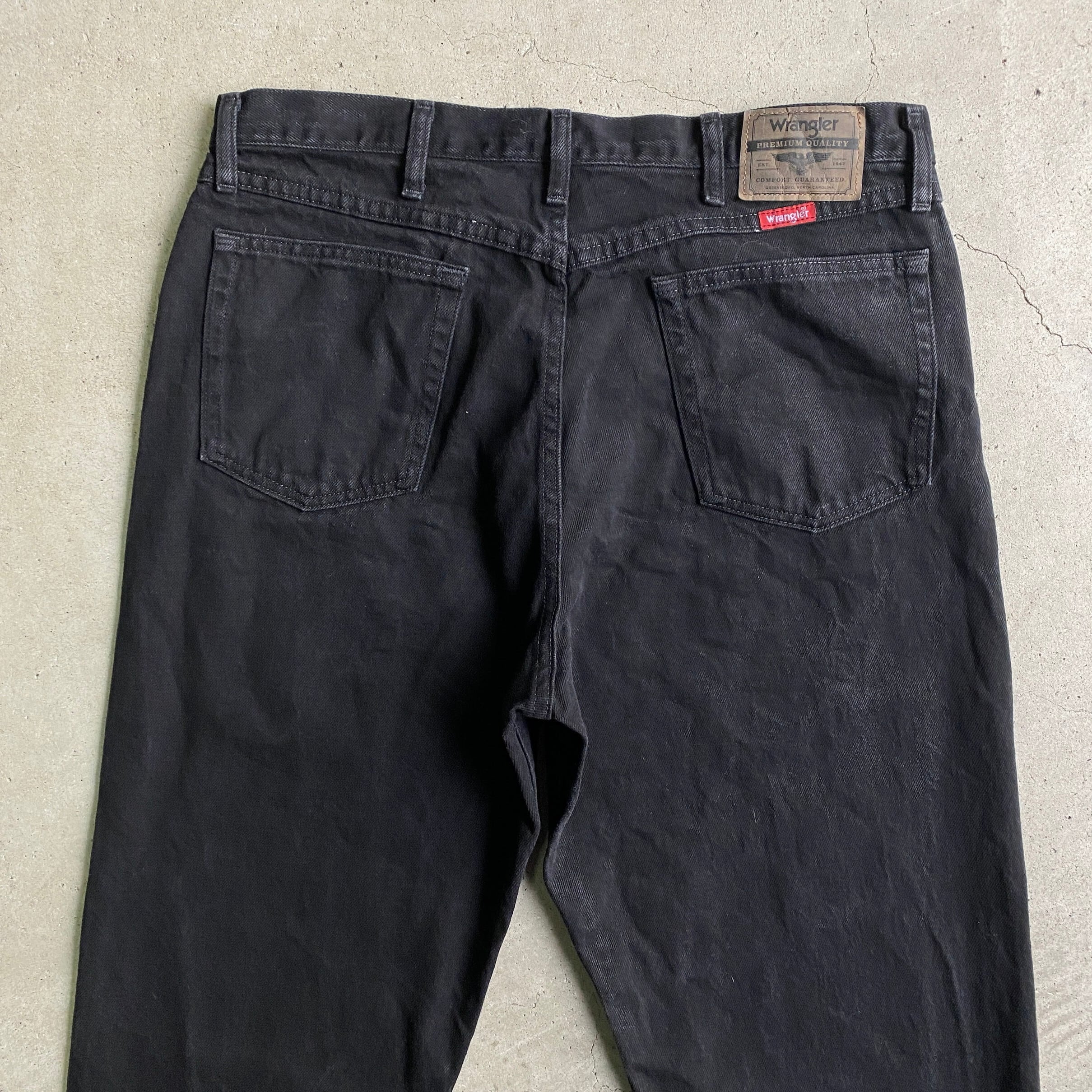 Wrangler ラングラー RELAXED FIT ブラックデニムパンツ メンズ W36 ...