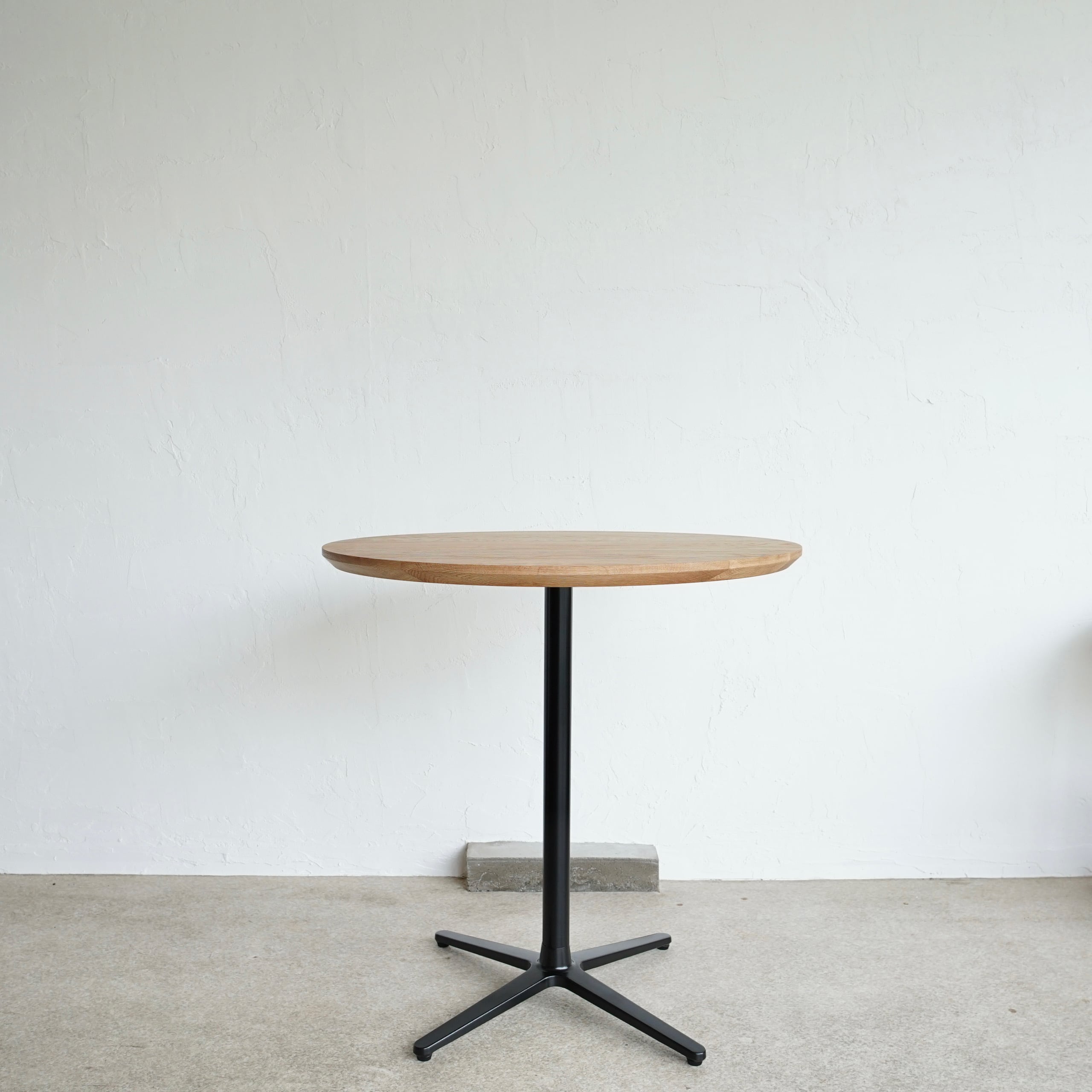 直径70cm カフェテーブル 丸テーブル オーク 無垢 ラウンドテーブル 高