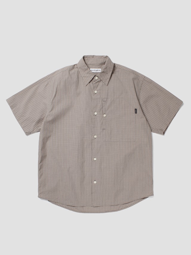 CABARET POVAL / IP PLAID S/S SHIRT - GREIGE