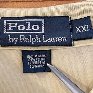 【POLO RALPH LAUREN】ビッグサイズ ポロシャツ XXL 刺繍ロゴ ライトイエロー ポロ ラルフローレン US古着 アメリカ古着