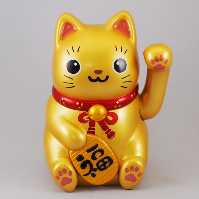 キラキラ招き猫 ゴールド 特大 ソーラー招き猫 金の大猫ちゃん | PAY ID