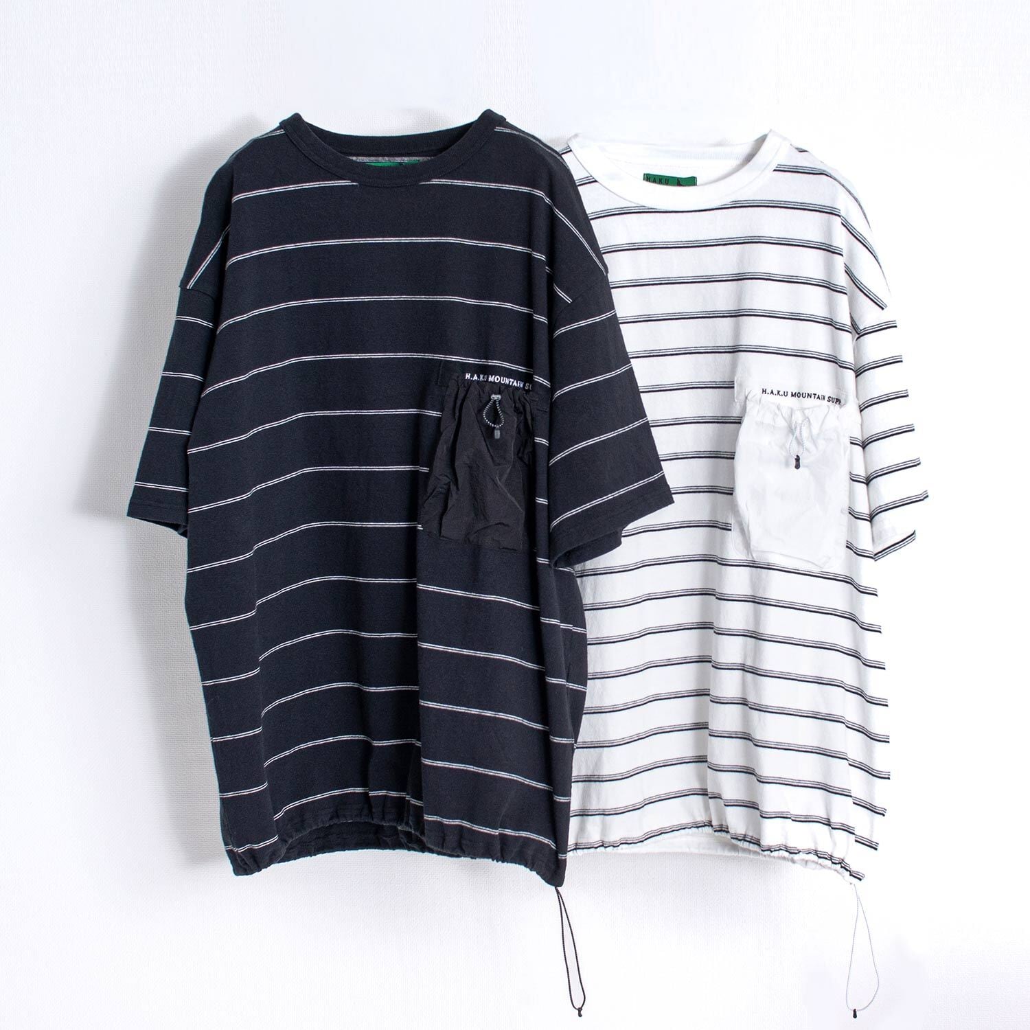 HKT617 BORDER DRAWSTRING POCKET BIG T-SHIRT | H.A.K.U MOUNTAIN SUPPLY