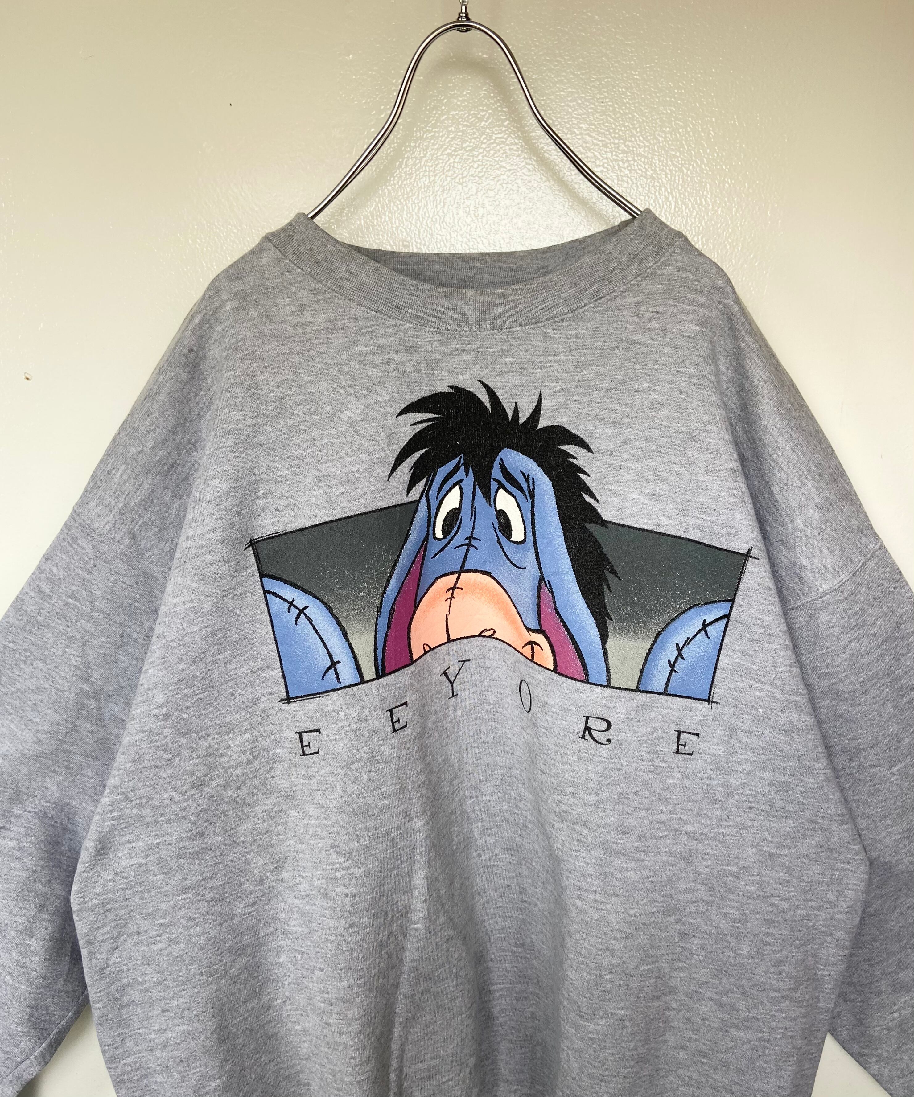 USA製 Disney/ディズニー スウェット  イーヨー 霜降グレー オーバーサイズ