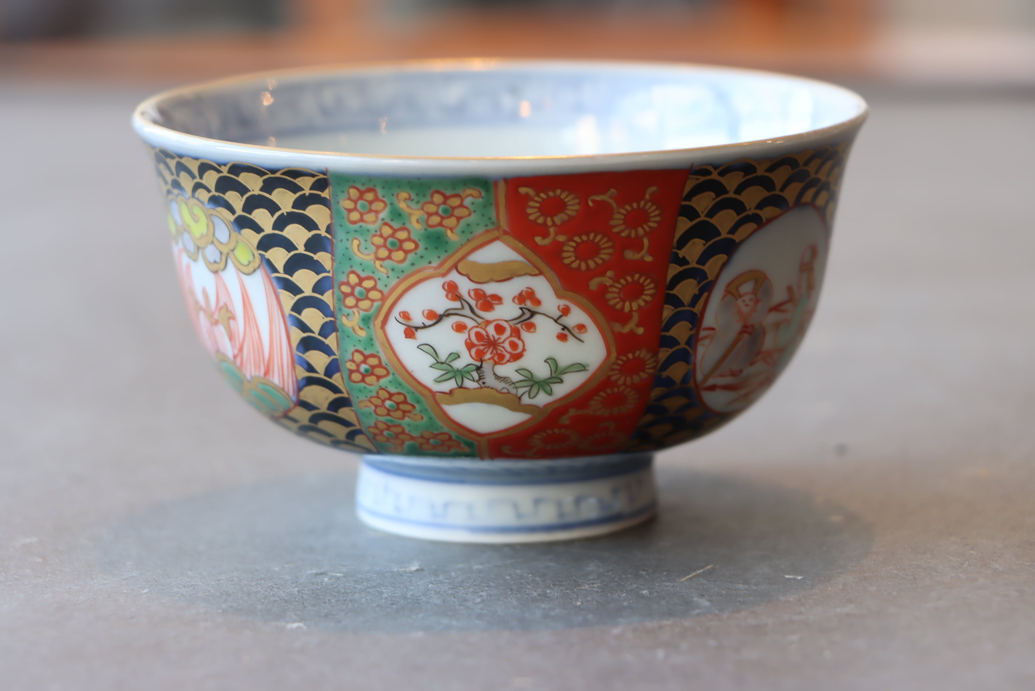 古伊万里 金欄色絵 献上 桃手紋 膾皿 角富 5客 九谷・輪島塗・李朝