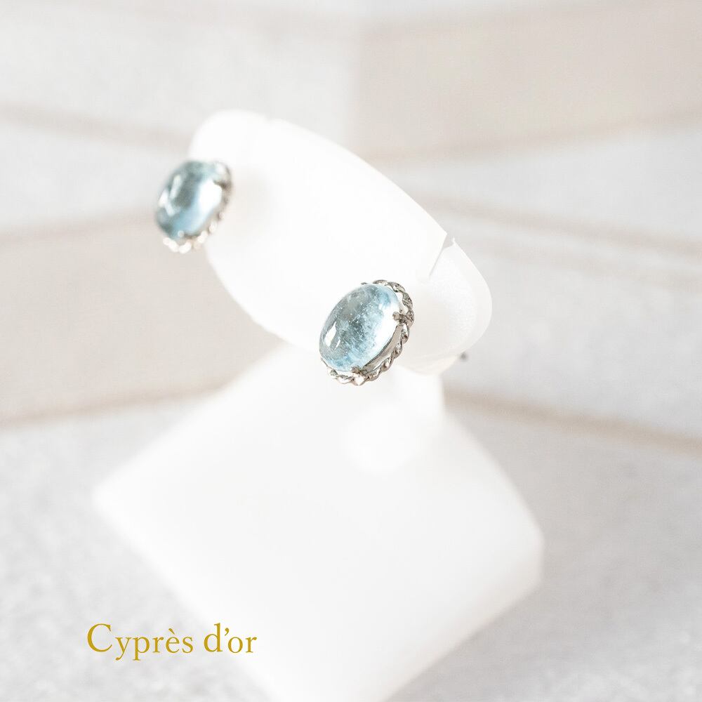 送料無料】Pt900 アクアマリン 合計0.9ct 3月誕生石 セカンドピアス