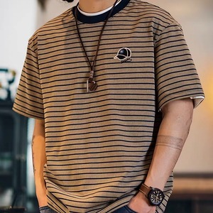 American retro thin stripe short-sleeved T-shirt（VE175）