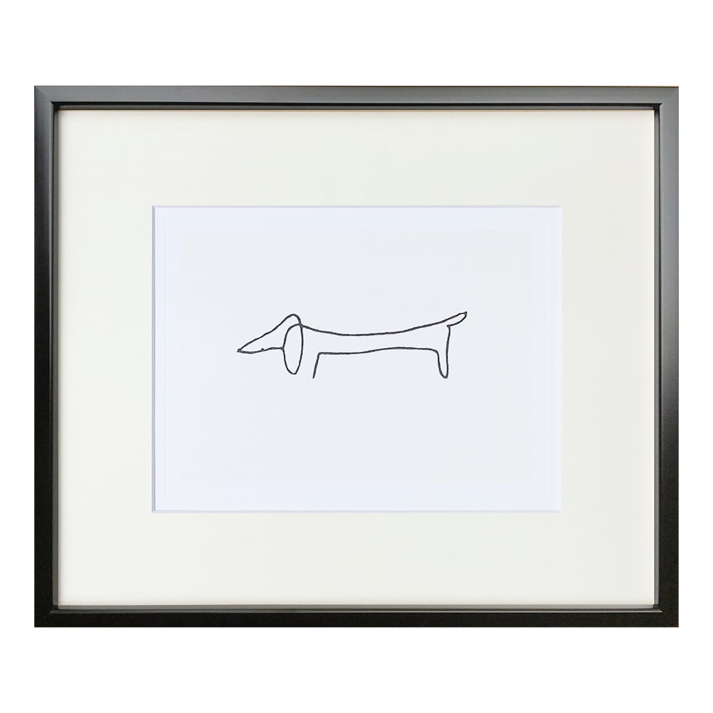 額縁付き] パブロ・ピカソ「Le chien（犬）」ブラックフレーム アート