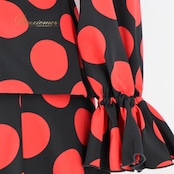 フラメンコ 衣装 マンサニージャ LOPEZ DE SANTOS ロペスデサントス Manzanilla ツーピース セットアップ トップス ブラウス ファルダ スカート 赤 黒 ドット 水玉 ボランテ フリル 長袖 ブラック系 レッド系 フラメンコ衣装 パーティー ドレス おしゃれ キュート セットアップファッション ステージ衣装 かわいいデザイン