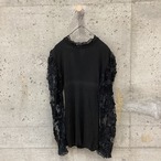 sleeve lace puff sleeve knit