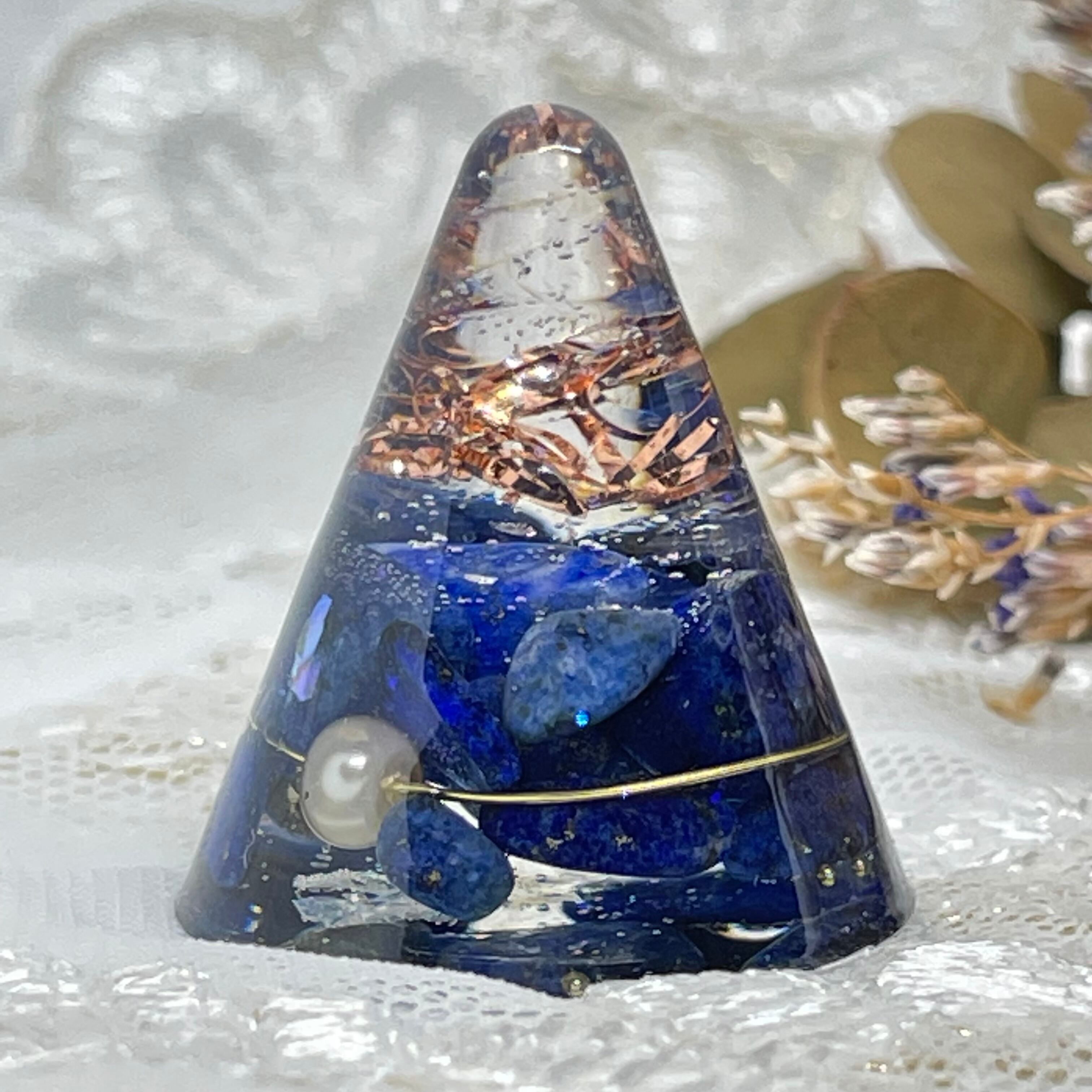 ミニ円錐オルゴナイト【ラピスラズリ】 | オルゴナイト工房☆癒しの空間