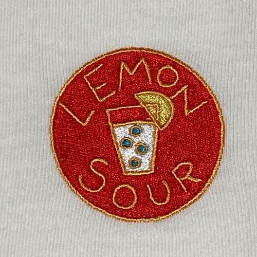 TACOMA FUJI RECORDS　LEMON SOUR embroidery SS　タコマフジレコード　 レモンサワー刺繍Tシャツ　ホワイト /  グレー　五木田 智央 | MEGURU powered by BASE