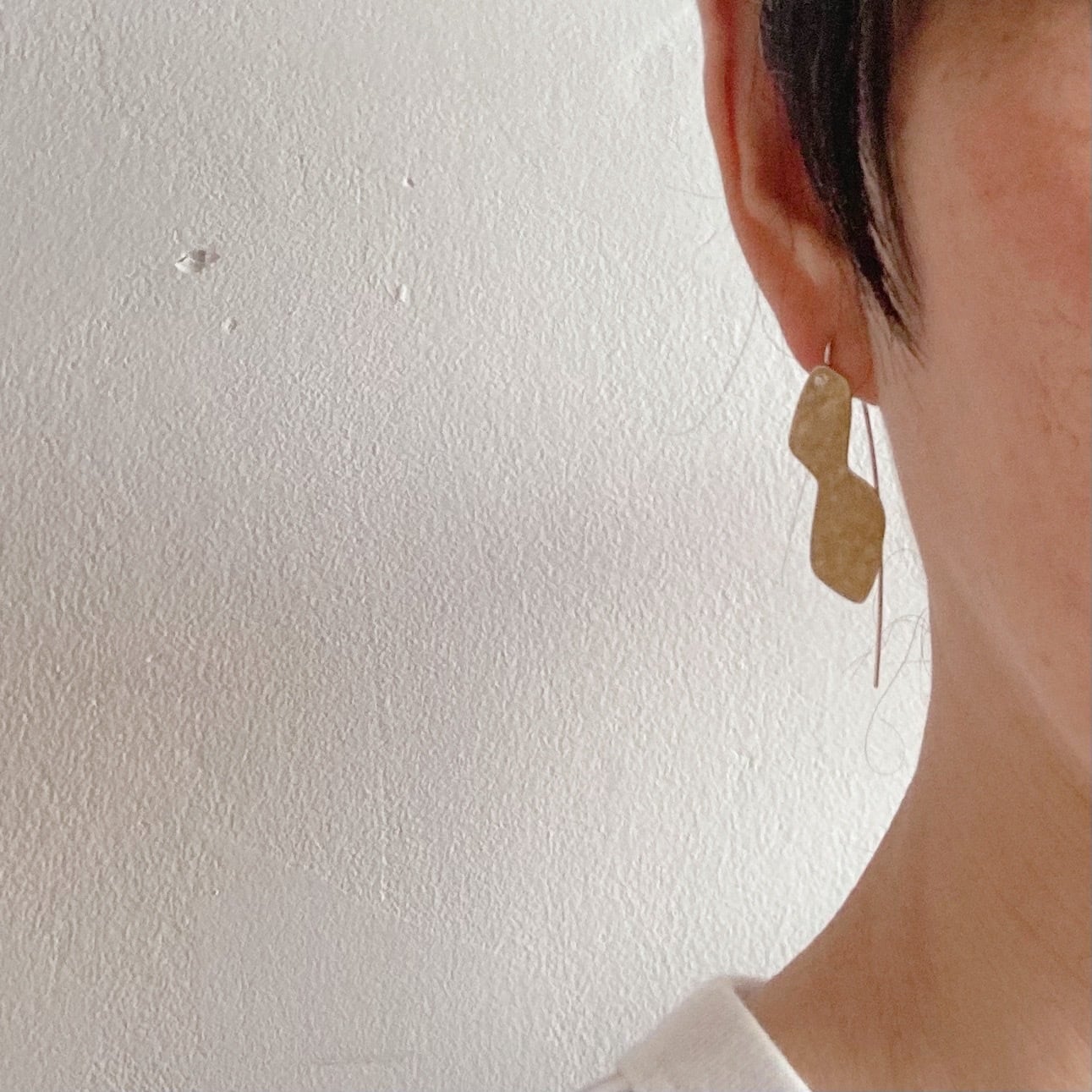 hook earring / brass+silver950