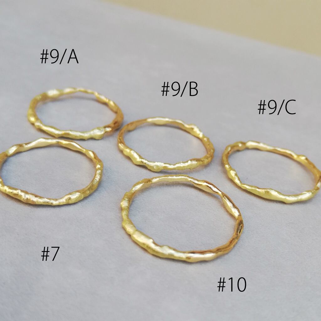 18Kゴールドバイカラー極細リング サイズ11号以下 Gold Ring 18金