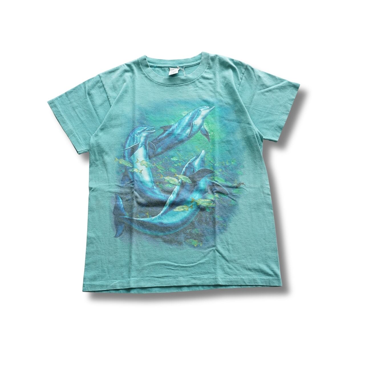 90s TURNER イルカ アニマルプリントTシャツ(表記M・実寸M相当)|NA869