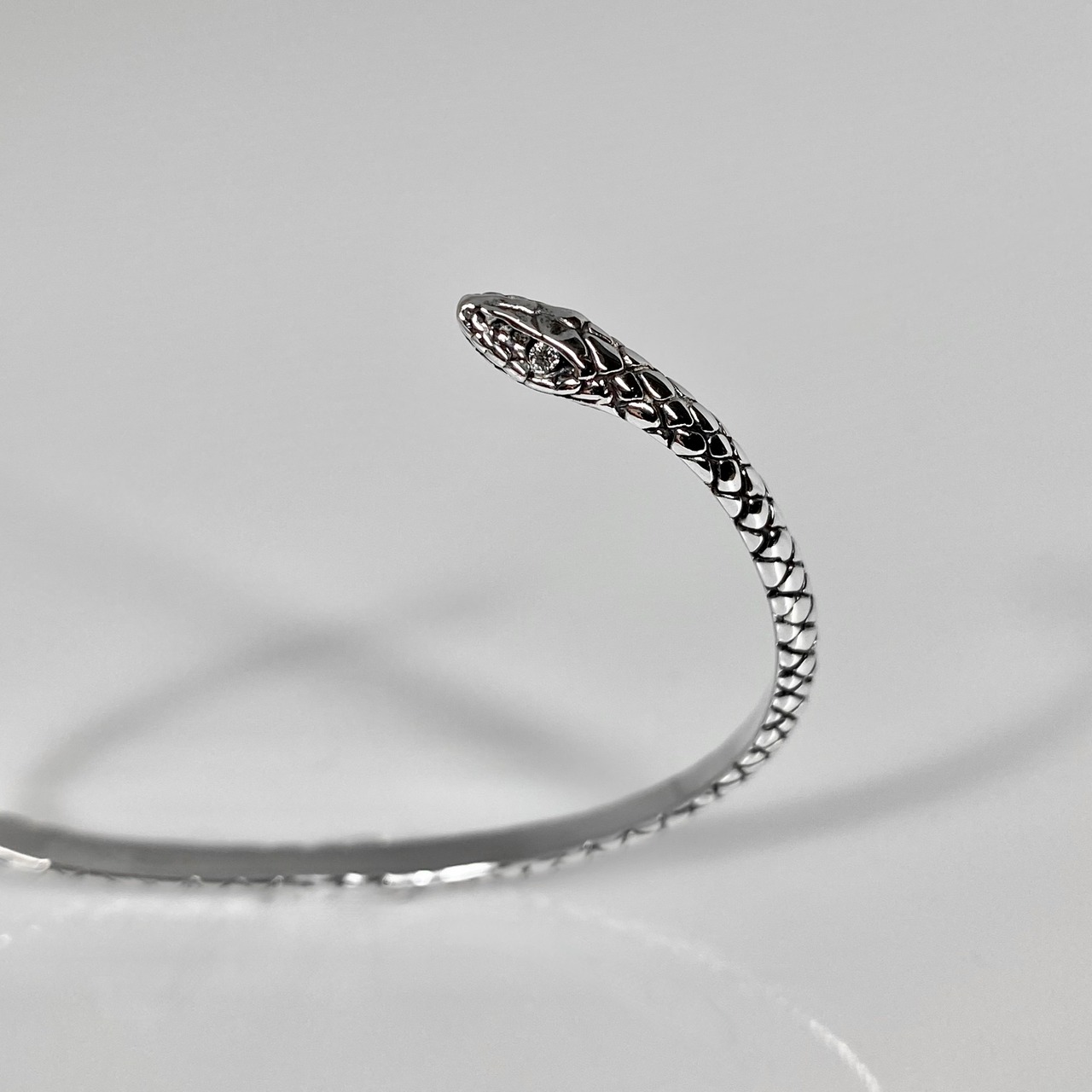 TWO HEADED SNAKE BANGLE BRACELET with DIAMONDS / スネークバングルダイヤモンドアイズ