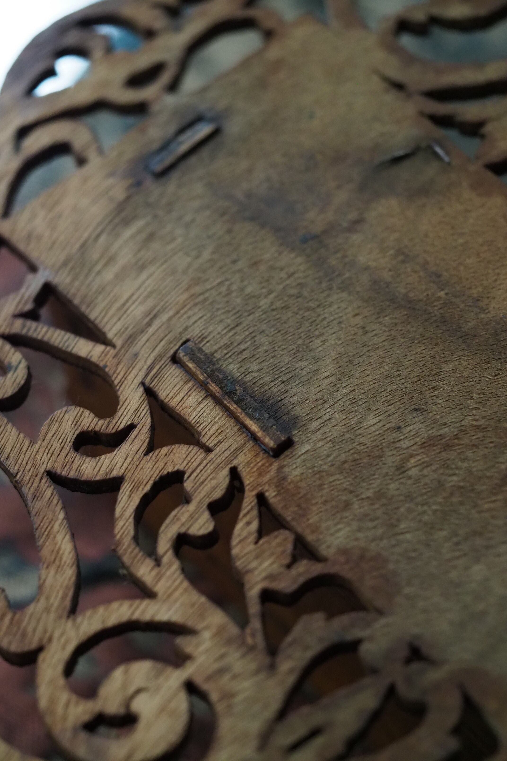 透かし彫りの小物入れ-antique wood openwork box | アンティーク