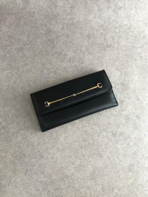 GUCCI グッチ 財布 ブラック ホースビット レザー 長財布 vintage ヴィンテージ オールド 5m243v