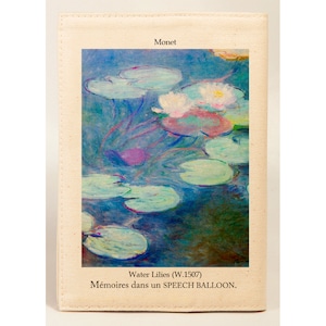 第5弾　アートシリーズ　モネ(monet)が描く色んな色の睡蓮のスピーチバルーンブックカバー　