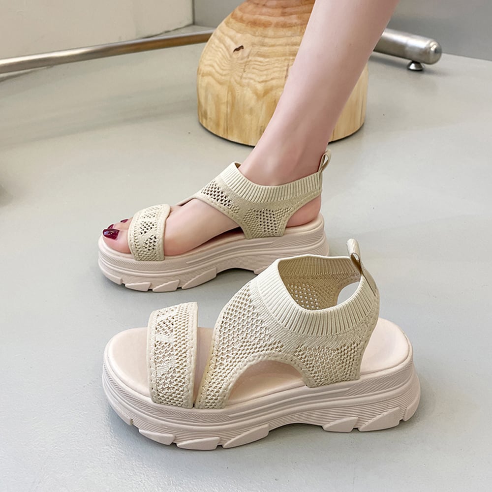 サンダル 厚底 キルティング 歩きやすい 可愛い 韓国人気 2色 厚底 ニットサンダル 全2色 スポーツサンダル 韓国風 春夏秋 靴