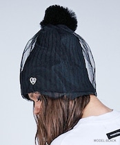 チュールポンポンビーニー (BLACK) CQ-47504