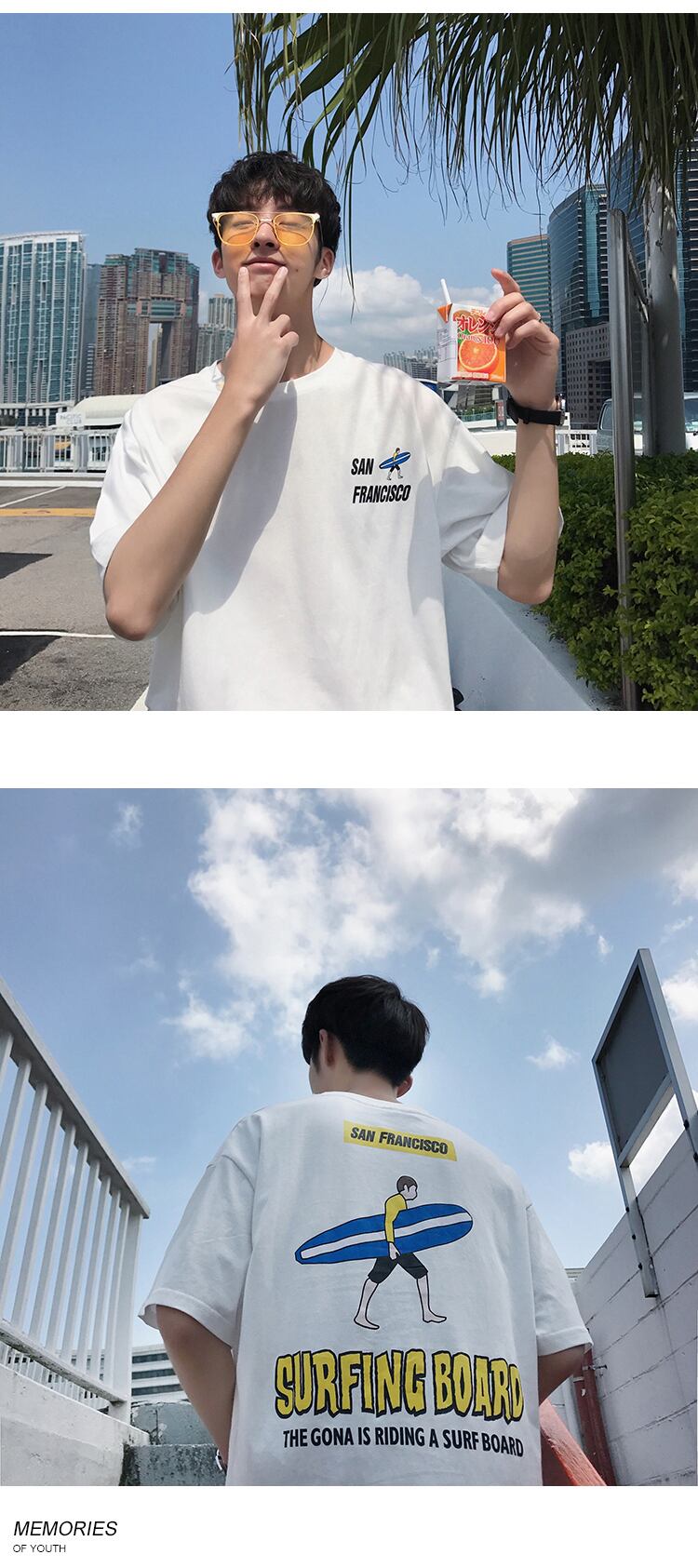 全3色 Tシャツ カットソー プリント カジュアル シンプル