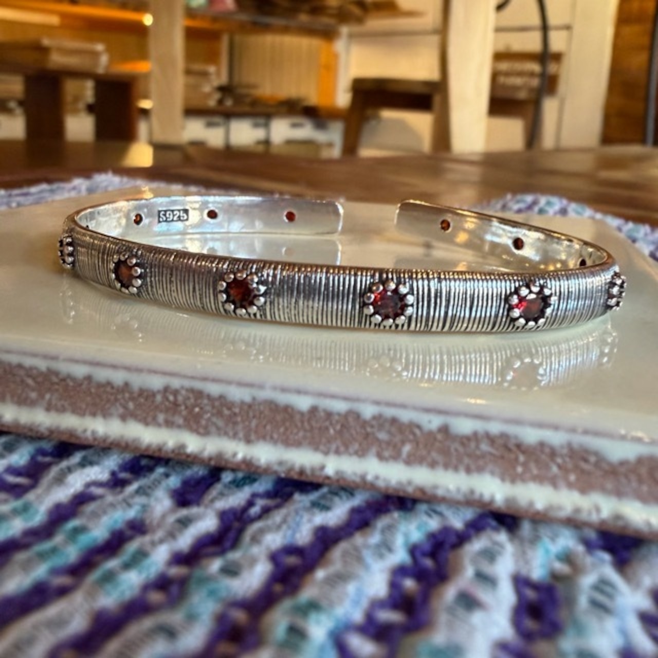 TOPANGA Jewelry Red Stone Bangle　レッドストーンバングル　ブレスレット　シルバーバングル　　バングル　　Bangle 　S925