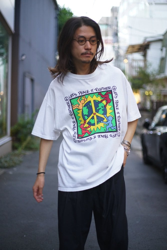 Karen M Perez Keith Haring アート プリント Tシャツ Karen M Perez] Vintage Keith Haring homage design T-shirt [1993s