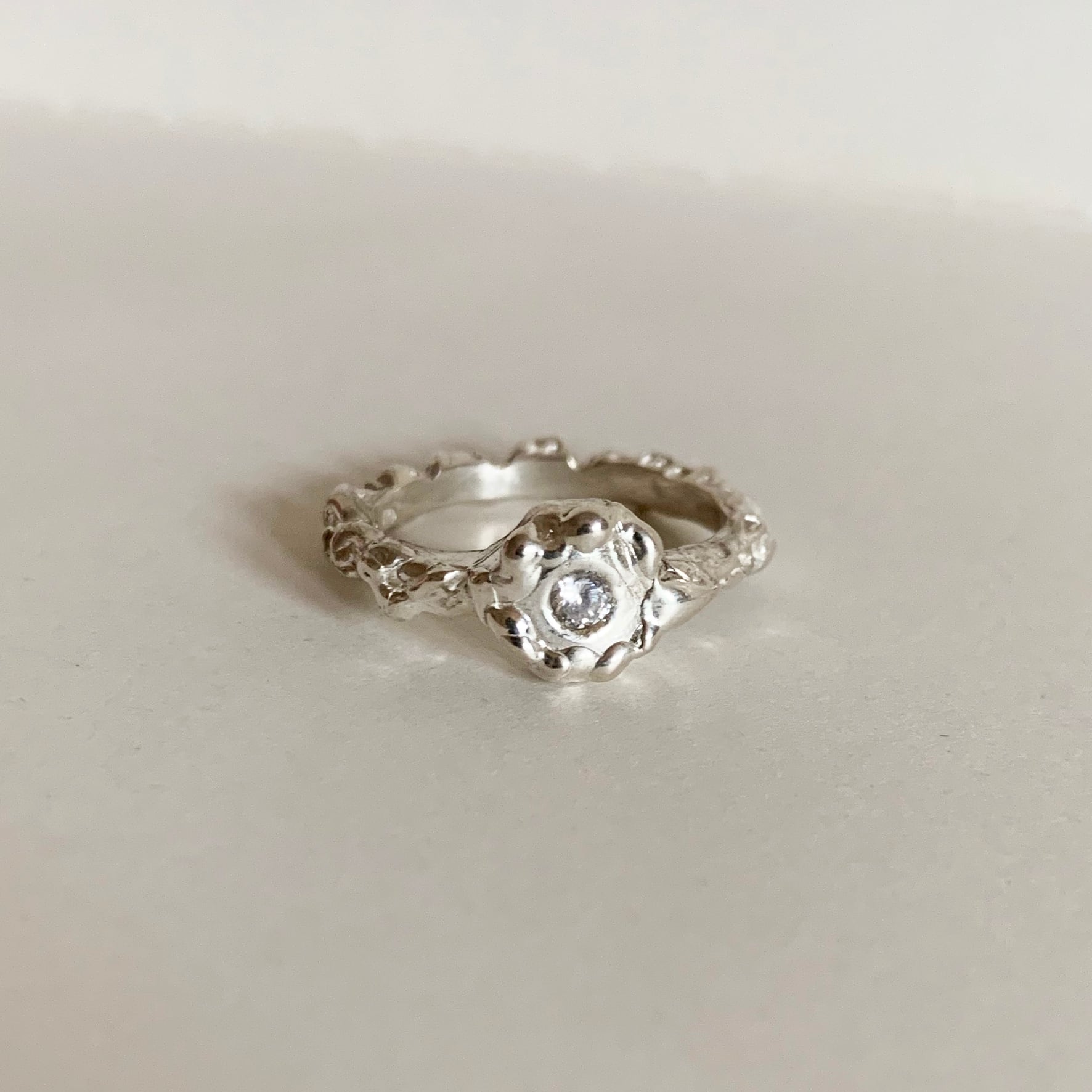 Darwin Ring with 3mm White CZ Silver