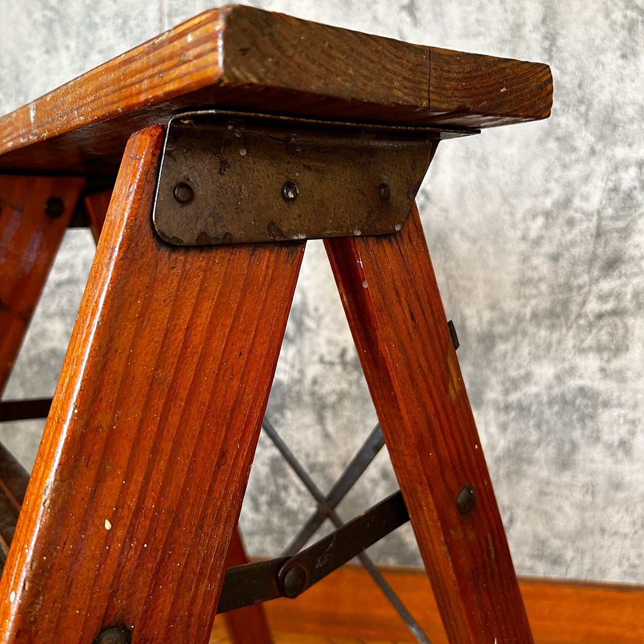 Vintage Sears Wood Step Stool Used 中古 リペア済