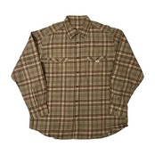 PAPAS パパス チェック柄 フランネル コットン 長袖 ネルシャツ 52 LL /ベージュ ブラウン系