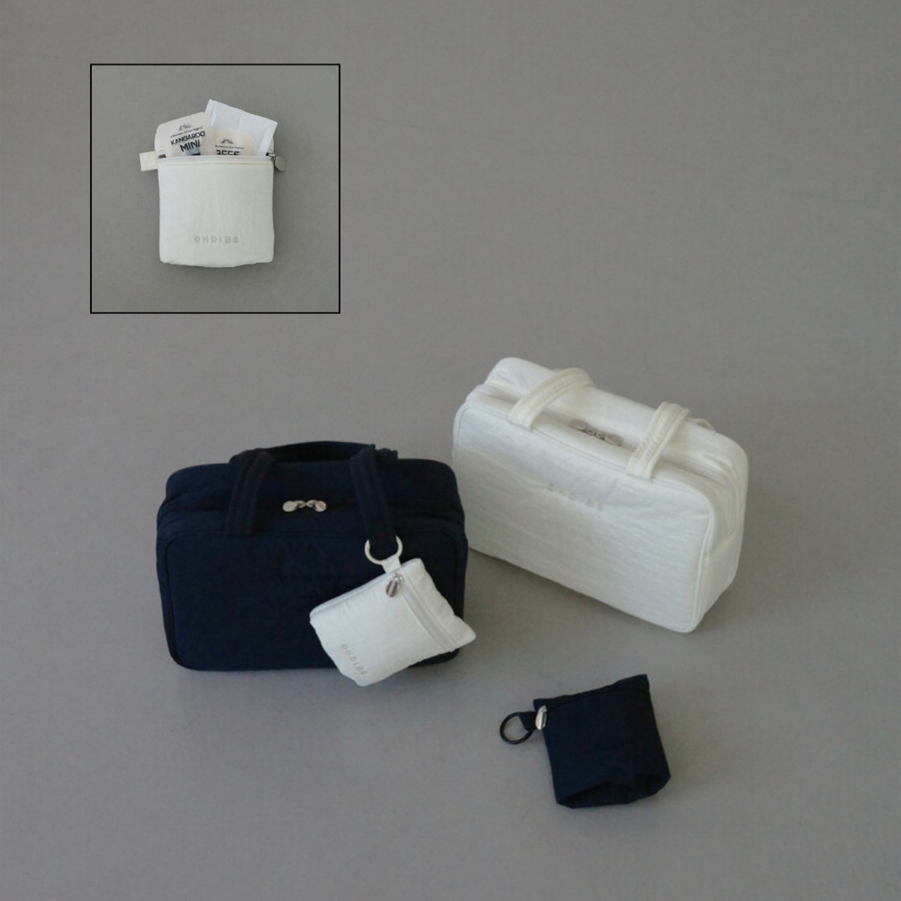 【予約】[ OHDIBS ] Mini Cube Pouch｜Vanilla - 1