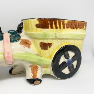 VINTAGE cow car vase