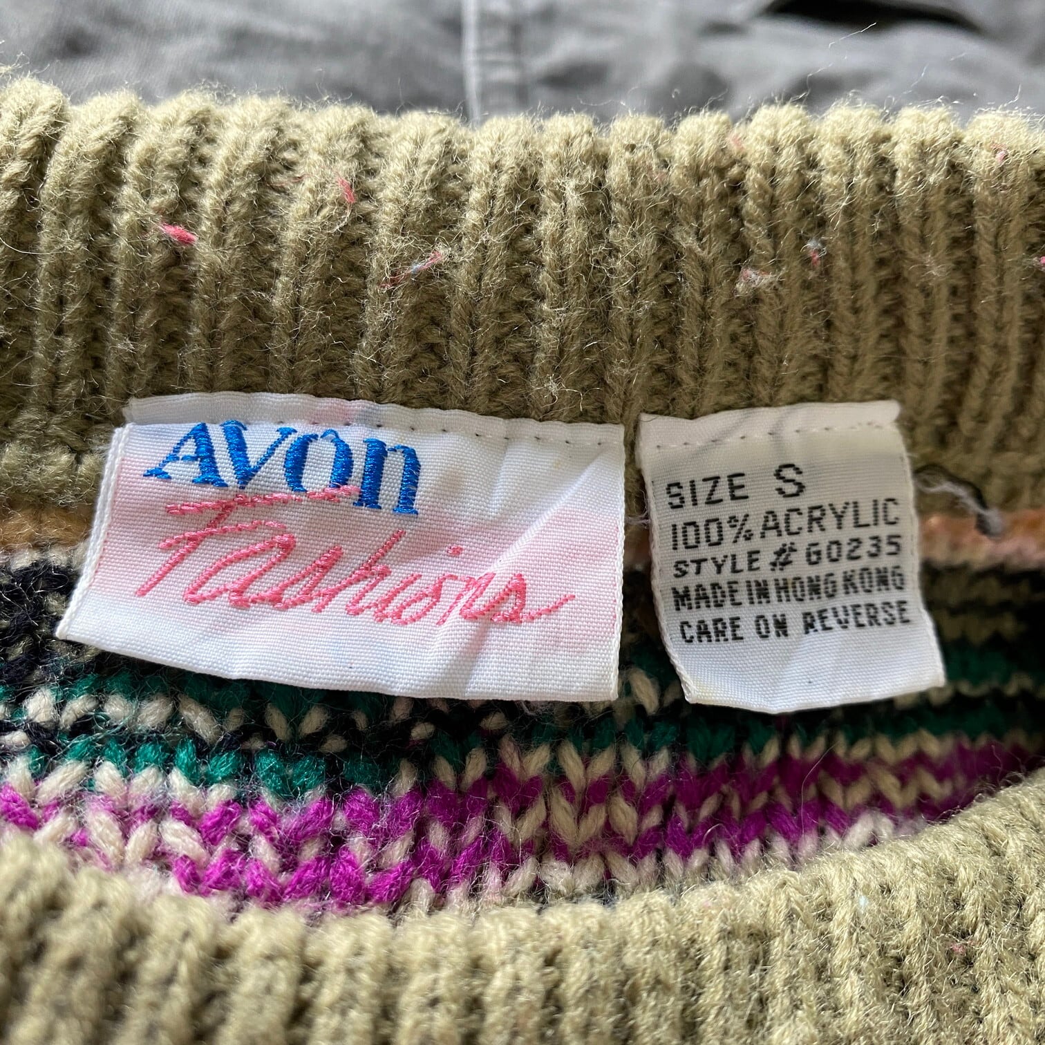 90年代 AVON Fashion 総柄 アクリル ニットセーター ケーブルニット レディースL相当 古着 90s ビンテージ ヴィンテージ  マルチカラー【ニットセーター】【AN20】 | cave 古着屋【公式】古着通販サイト