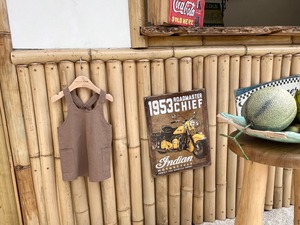 【Bebe nine】ナチュラルショートサロペット ベージュ 70〜80cm 24048