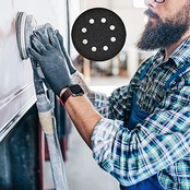 KALOLINNA 曲面研磨アダプター 2個 丸型 スポンジ枚 耐衝撃性 騒音低減 凹凸のある面を研磨には最適 サンダー用 ンディング 必需品 直径125mm 8穴 (黑)