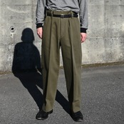 INTERIM / HEAVY PIMA TWILL  1-TUCK FRENCH ARMY WIDE TAPERED TROUSER
