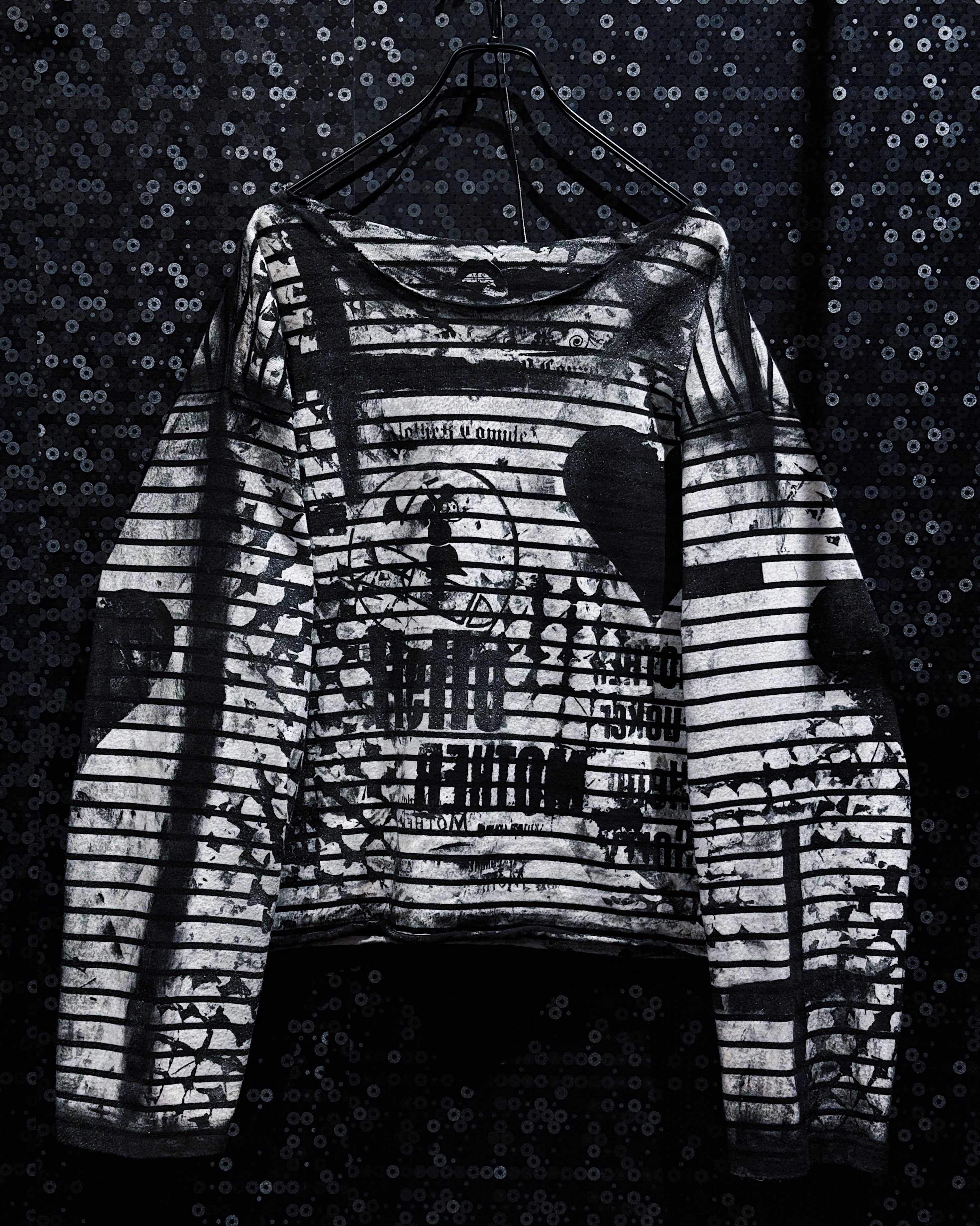 【ÆIEM】MOTHER COMPLEX “PRISONER’S NIGHTMARE” Asymmetry Border Graphic Long Sleeve T-shirt