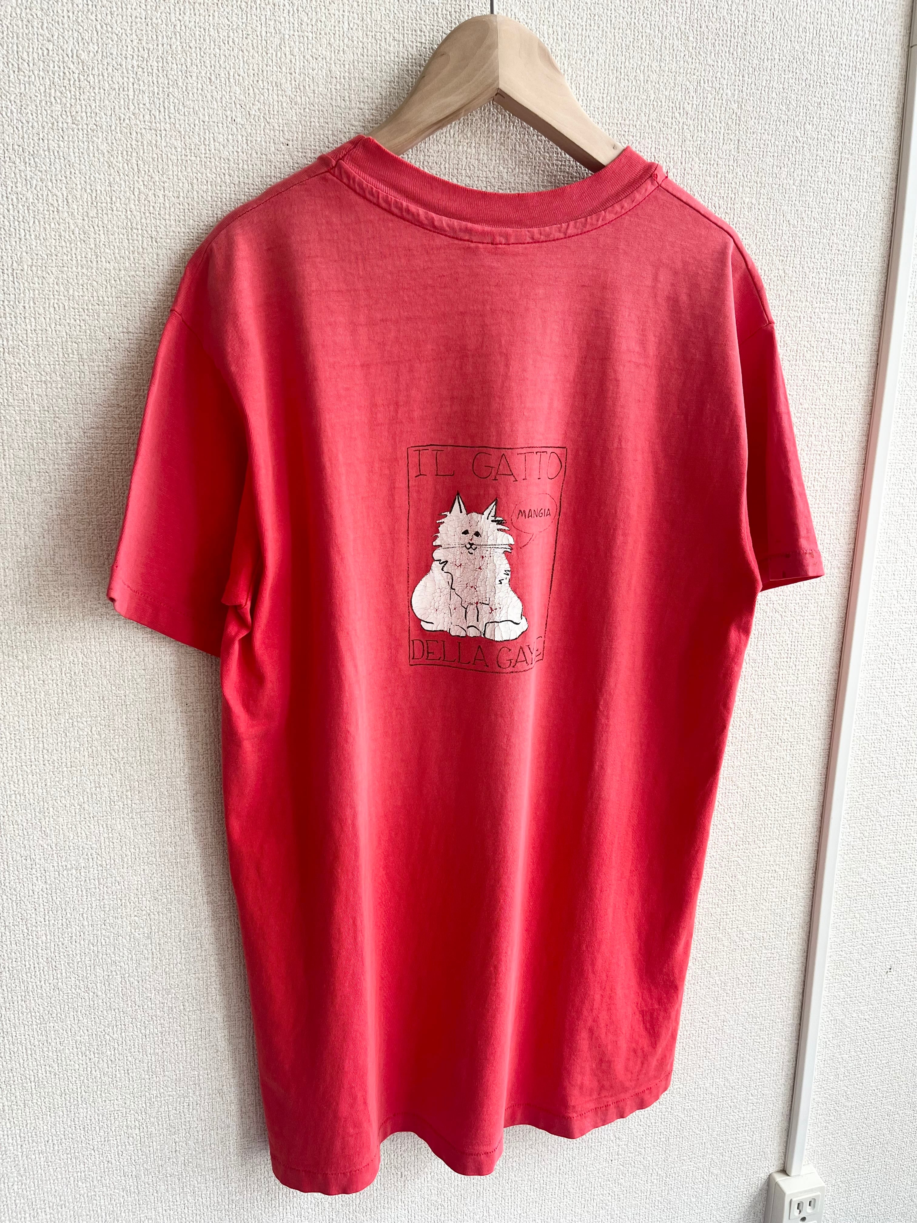 古着 80's Hanes バックプリントねこTシャツ