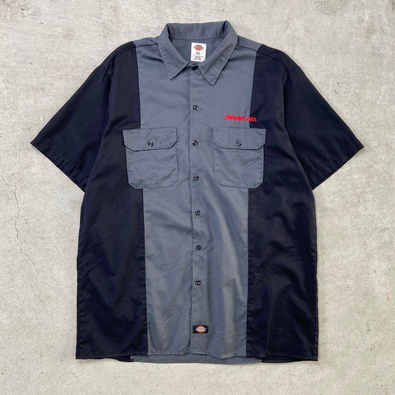 Dickies ディッキーズ 半袖 ツートンワークシャツ SNAP-ON 企業ロゴ