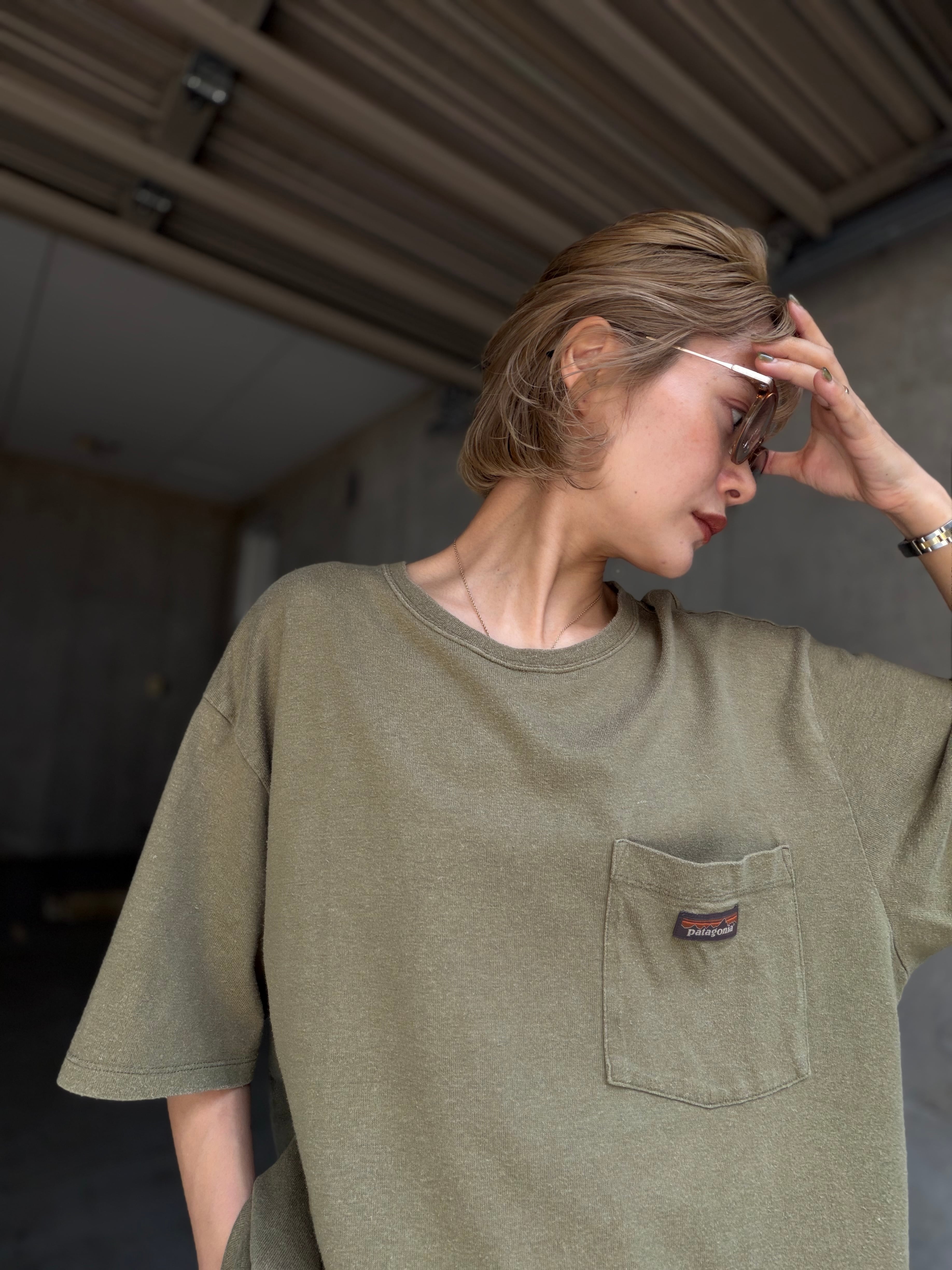 (CS2309)Patagonia hemp & organic cotton pocket T-shirt
