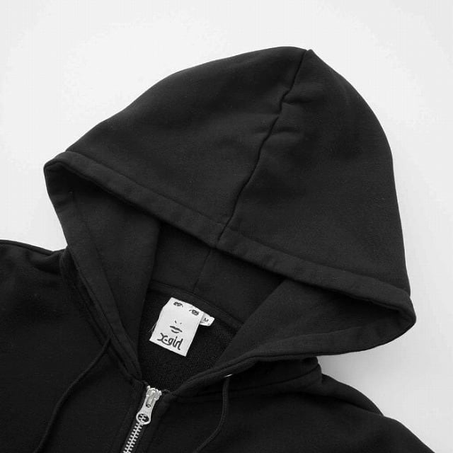 エックスガール パーカー レディース X-girl MESSAGE AND FACE ZIP UP